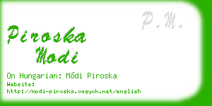 piroska modi business card